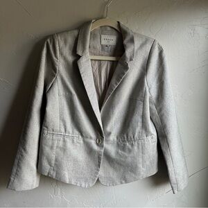 FRNCH Silver One‎ Button with High Slit on the Back Shorter Length Sz M